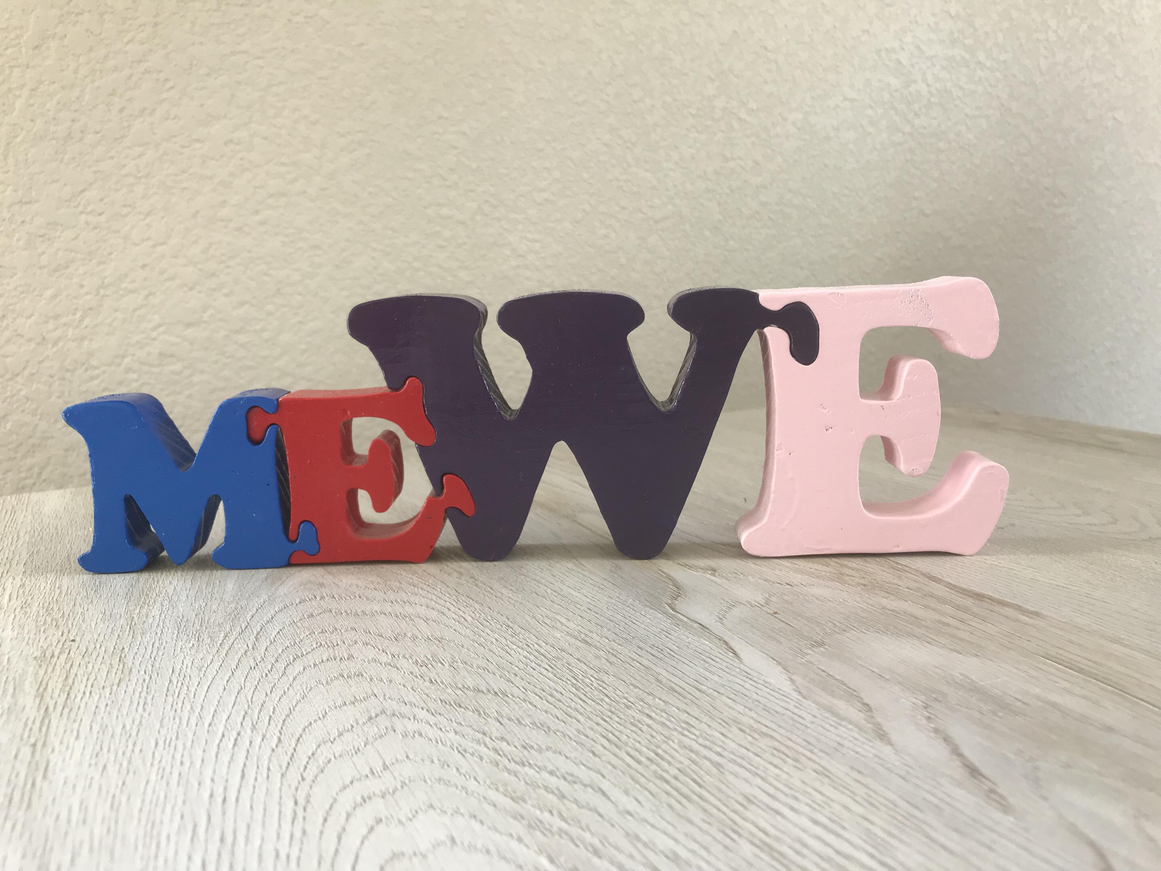 Painted wood letters